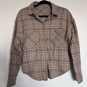Cropped Forever 21 Women’s Flannel Button up